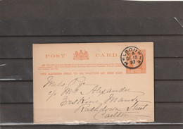 Victoria Melbourne POSTAL CARD TO Carlton 1897 - Cartas & Documentos