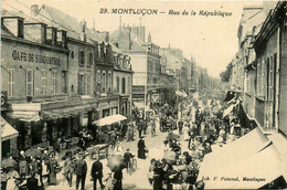 Montluçon * La Rue De La République * Café De L'industrie * Commerces Magasins - Montlucon