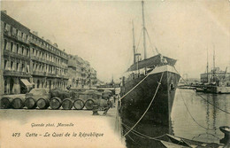 Cette * Sète * La Quai De La République * Chargement Des Tonneaux De Vin * Bateau Commerce - Sete (Cette)