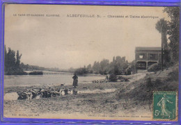 Carte Postale 82. Albefeuille  Chaussée Et Usine Electrique Très Beau Plan - Other Municipalities