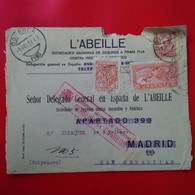 LETTRE MADRID POUR SAN SEBASTIAN L ABEILLE AVEC CENSURA MILITAR 1937 - Lettres & Documents