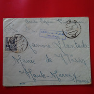 LETTRE BILBAO POUR WASSY HAUTE MARNE CENSURA 1937 - Storia Postale