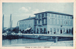 13719" ALBERGO AL LEON D'ORO-UMAGO "  ANIMATA -AUTO ANNI '30 -VERA FOTO-CART. POST. NON SPEDITA - Kroatien