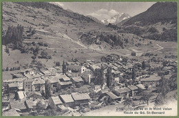 CPA - SUISSE - ORSIERES ET LE MONT VELAN - ROUTE DU GRAND SAINT BERNARD - VUE GÉNÉRALE -  édition Phototypie Co - Orsières