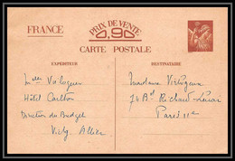 4884 Type Iris 90c Censure Verso France Carte Interzone Vichy Zone Occupee Guerre 1941 Entier Postal Stationery - Standard- Und TSC-AK (vor 1995)