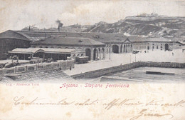 ANCONA - CARTOLINA - STAZIONE FERROVIARIA - VG. PER BOLOGNA - FERMO IN POSTA - Ancona