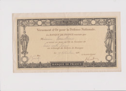 VERSEMENT D 'OR POUR LA DEFENSE NATIONALLE BANQUE DE FRANCE 19 SEPTEMBRE 1916 - Andere - Europa