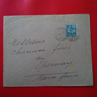 LETTRE SMYRNE POUR EPERNAY VIN CHANOINE 1913 TIMBRE LEVANT AVEC SURCHARGE - Briefe U. Dokumente