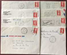 France Lot De + 30 Enveloppes Avec Marianne De BRIAT, Utilisées Au DOM-TOM - 4 Photos - (L050) - 1961-....