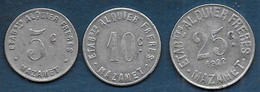 Mazamet  -  Alquier Frères - 3 Jetons - Monétaires / De Nécessité