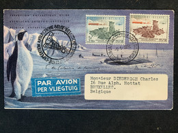 Lettre Illustrée Expédition Antarctique Belge 5/01/58 Vers Bruxelles Avec Timbres - Andere & Zonder Classificatie