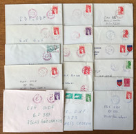 France Lot De 34 Enveloppes - Divers Cachet Rouges, Bleus, Violets - 2 Photos - (L072) - 1961-....