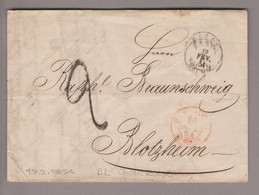 CH BOM Basel 1854-02-19 Grenzrayonbrief Nach Blotzheim - Cartas & Documentos