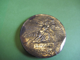Repro.de Médaille D'expo. Pour Encadrement/Feuille Laiton Et Cuir Emboutis/R.F./LIMOGES/Bottee/Vers1880-90   MED400 - Frankrijk