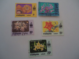 SABAH   MALAYSIA USED STAMPS FLOWERS - Sabah