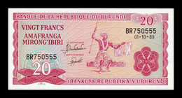 Burundi 20 Francs / Amafranga 1989 Pick 27b SC UNC - Burundi