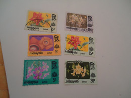 JOHORE  MALAYSIA USED STAMPS FLOWERS - Johore