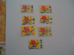 MALAYSIA DIFFERENT  USED STAMPS FLOWERS - Other & Unclassified