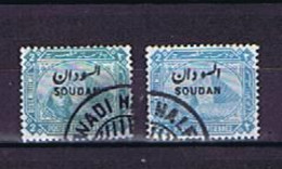 Sudan 1897: 2x Mi.-Nr. 2 Used, Gestempelt, Obl. - Shades, One Is Blue Green - Soedan (...-1951)