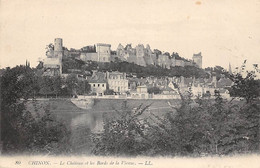 Chinon       37        Le Château Et La Vienne Vue Générale   L.L. 80   (voir Scan) - Chinon