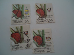 MALAYSIA DIFFERENT  USED STAMPS FLOWERS - Other & Unclassified