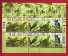 SOUTH AFRICA, 2011, Mint Never Hinged Full Sheet, Forest Birds Of Africa, Sa2186-2190 #nr. 3848 - Nuevos