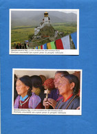 TIBET- 2 Cartes""portons Ensemble Un Espoir  Pour Le Peuple Tibétain-années70-édit Asso Arts Harmonie - Tibet