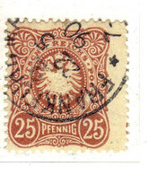 Imperial Eagle In Oval	1887	 Reddish Orange 	25pfg	43IIc 	II = Late Edition - Gebruikt
