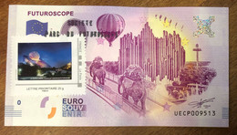 2017 BILLET 0 EURO SOUVENIR DPT 86 FUTUROSCOPE + TIMBRE ZERO 0 EURO SCHEIN BANKNOTE PAPER MONEY BANK - Privatentwürfe