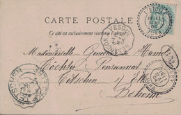 JURA - L'ETOILE - T84 - LE 11-5-1904 - TYPE BLANC - BM DANS UN OVALE - CARTE POUR LA BOHEME -CONVOYEUR BESANCON A VESOUL - 1877-1920: Periodo Semi Moderno