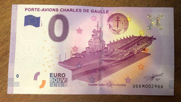 2017 BILLET 0 EURO SOUVENIR DPT 83 PORTE-AVIONS CHARLES DE GAULLE ZERO 0 EURO SCHEIN BANKNOTE PAPER MONEY BANK - Privatentwürfe