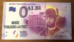 2017 BILLET 0 EURO SOUVENIR DPT 81 ALBI MUSÉE TOULOUSE LAUTREC + 2 TAMPONS ZERO 0 EURO SCHEIN BANKNOTE MONEY BANK - Prove Private