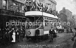 LINCOLN ELECTRIC TRAMCARS FIRST CAR NOVEMBER 23RD 1905 OLD POSTCARD LINCOLNSHIRE. - Lincoln