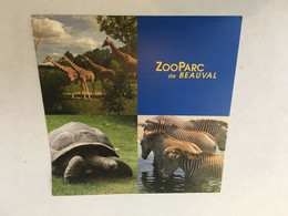 (ZZ 35) France (unusaul Square Shape Card ) Tortoise / Tortue - Zebra - Giraffe- Zoo De Beauval - Turtles