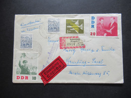 DDR 1962 Einschreiben Schneeberg (Erzgeb 1) Eilsendung Expres Beleg Ank. Stempel Hamburg TA Eilbriefe - Cartas & Documentos