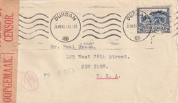 AFRIQUE DU SUD Lettre 1941 DURBAN Avec Censure Pour Les USA - Covers & Documents