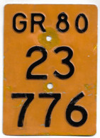 Velonummer Mofanummer Graubünden GR 80 - Number Plates