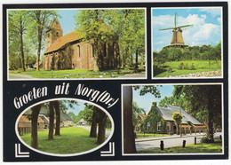 Groeten Uit Norg - Kerk, Molen, Brink, Boerderij -  (Drenthe, Holland) - Nr. L 7289 - Norg