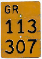 Velonummer Mofanummer Graubünden GR (ohne Vignette) 113307 - Number Plates