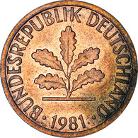 Monnaie, République Fédérale Allemande, Pfennig, 1981, Stuttgart, TTB+ - 1 Pfennig