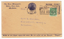 Vellore India 1952 Book Post Don Bosco Maisenanstalt Switzeland Zurich - Covers & Documents