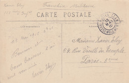 FRANCE CARTE POSTALE 1915 Cachet RASSEMBLEMENT N° 22 POSTES - War Stamps