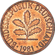 Monnaie, République Fédérale Allemande, Pfennig, 1981, Stuttgart, TTB, Copper - 1 Pfennig