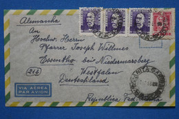 ¤8 BRAZIL  BELLE  LETTRE 1955  POUR WESFALLEN GERMANY  + +AEROPHILATELIE + PAIRE DE T.P +AFFR . INTERESSANT - Storia Postale