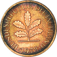 Monnaie, République Fédérale Allemande, Pfennig, 1978, Stuttgart, TTB+ - 1 Pfennig