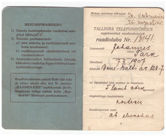 Estonia,Radio License. With Postal Cachets,Estland - Estonia