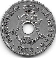 Belguim 10 Centimes  Leopold  II  1905 Dutch  VF+ - 10 Cents