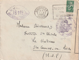 FRANCE Lettre 1940 BORDEAUX Censure - 1939-44 Iris