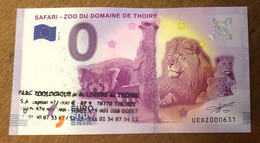 2017 BILLET 0 EURO SOUVENIR DPT 78 SAFARI ZOO DU DOMAINE DE THOIRY + TAMPON ZERO 0 EURO SCHEIN BANKNOTE PAPER MONEY BANK - Pruebas Privadas