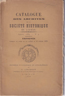 Catalogue Des Archives De La  Société Historique De Lisieux Année 1889 N°9 - Normandie